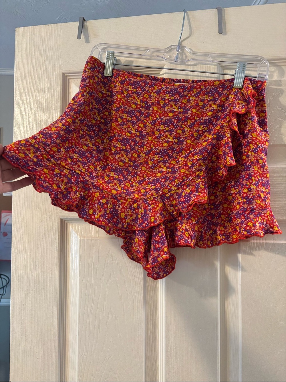 Patrons of Peace Floral Print Ruffle Wrap Skort Size Medium Cottagecore Romantic